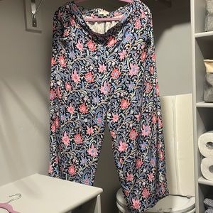 Floral pants.  Elastic waist.